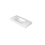 INK Tablet Lavabo 100x45x9cm polystone 1 trou de robinet symétrique blanc brillant SB3416001