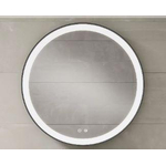 Saniclass Vygo Spiegel - 80cm - rond - 6mm - LED verlichting - spiegelverwarming - zwart SW816193