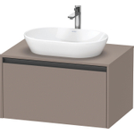 Duravit Ketho.2 Wastafelonderbouwkast - inclusief consoleplaat - met 1 lade - 80x55x45.9cm - met handgreep antraciet - basalt mat SW772762