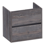 BRAUER Adore wastafelonderkast ondiep - 60x39x55cm - 2 softclose lades - greeploos - 1 sifon uitsparing - Driftwood SW1198434