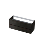 INK Wastafelonderkast - 120x45x52cm - 2 lades - greeploos - met houten keerlijst - MFC - Intens eiken SW439377