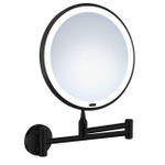 Smedbo Cosmeticaspiegel - wand - 20cm - 7x vergrotend - verlichting - Messing - mat zwart SW1222064