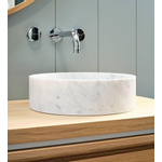 Nemo Stock Java Marble Vasque à poser ronde 38x38x11cm marbre blanc SW287378