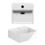 Clou Flush lave-mains 28x27cm inclus bouchon avec trou de robinet céramique blanc brillant SW106235