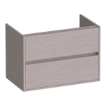BRAUER Adore wastafelonderkast - 80x46x55cm - 2 softclose lades - greeploos - 1 sifon uitsparing - Timber Greige SW1198409