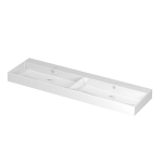 INK Unlimited wastafel - 160x45x11cm porselein dubbel met 2 kraangaten - glans wit SW955989