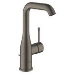 Grohe Essence New Wastafelkraan Opbouw - uitloop 12.7cm - L-size - hoge draaibare uitloop - waste - EcoJoy - brushed hard graphite (antraciet) SW97497