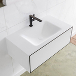 Mondiaz Lagom Meuble avec 1 tiroir 80x30x45cm vasque Cloud central 1 trou de robinet Solid Surface Urban SW409156