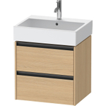 Duravit Ketho.2 Wastafelonderbouwkast - met 2 laden - 58.4x46x54.9cm - met grepen antraciet - natuur eiken mat SW772803