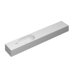 INK Nice Day Plateau de fontaine - 120x20x10cm - lavabo gauche - 1 trou de robinet - cuve ovale - polystone blanc mat SW439503