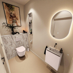 MONDIAZ TURE-DLUX Meuble toilette - 40cm - Rosee - EDEN - vasque Glace - position centrale - sans trou de robinet SW1103459