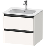 Duravit Ketho.2 Wastafelonderbouwkast - met 2 laden - 61x48x55cm - met grepen antraciet - wit supermat SW772256