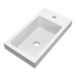 BRAUER Solar Medium lavabo à poser 40 avec 1 trou de robinet et en marbre minéral mat blanc à placer à gauche/droite SW542355