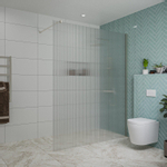 Fortifura Galeria inloopdouche - 160x200cm - ribbelglas - wandarm - PVD - geborsteld RVS SW877038