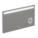 Thebalux Type F spiegel 140x70cm Rechthoek met verlichting en spiegelverwarming incl vergrotende spiegel led aluminium SW716311