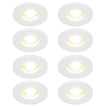 QAZQA Shed Spot encastrable - set de 8 - 8,5x8,5cm - IP54 - rond - blanc mat SW1210157