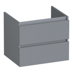 BRAUER Joy Wavy wastafelonderkast 60 2 softclose lades - greeploos - 1 sifon uitsparing - mat grijs SW1201379
