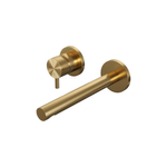 Brauer Gold Edition Wastafelmengkraan inbouw - rechte uitloop rechts - hendel kort smal - model B2 PVD - geborsteld goud SW715674