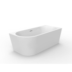 ZEZA Grand half vrijstaand hoekbad - rechts - 180x80x58cm - met afvoer - acryl - glans wit SW1030593