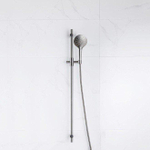 Fortifura Calvi ensemble barre de douche avec douchette ronde, flexible de douche métallique Gunmetal brossé PVD SW1159293