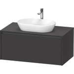 Duravit ketho 2 meuble sous lavabo avec plaque console avec 1 tiroir 100x55x45.9cm avec poignée anthracite graphite super mat SW772339