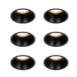 QAZQA Dept inbouwspot - set van 6 - 10.5x10.5x10.4cm - dimbaar - IP44 - mat zwart SW1209531