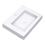 BRAUER Artificial Marble Lavabo pour meuble 59.6x45.7x10.5cm sans trop-plein 1 vasque Centre 1 trou de robinet Composite Calacatta Gold SW721055