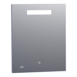 BRAUER Quartz miroir – 60 x 70 cm – LED directe en haut – avec horloge – Aluminium SW278177