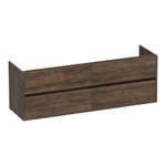 BRAUER Adore wastafelonderkast - 160x46x55cm - 4 softclose lades - greeploos - 2 sifon uitsparingen - Grove SW1198339