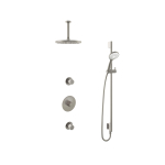 Hotbath Buddy IBS - Regendoucheset - 15cm plafondarm - 25cm ronde hoofddouche - 3 standen handdouche - glijstang - 2 stopkranen - geborsteld nikkel (RVS) SW298873