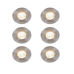 QAZQA Xena spot encastrable - set de 6 - 8x8cm - IP44 - rond - acier SW1210684