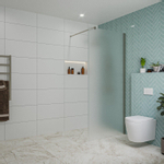 Fortifura Galeria inloopdouche - 90x200cm - mat - glas - wandarm - PVD - geborsteld gunmetal (antraciet) SW876845