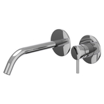 IVY Ensemble de robinet mélangeur - 2 trous - avec partie encastrable - montage mural - bec courbé - démarrage à froid - Chrome SW1235845