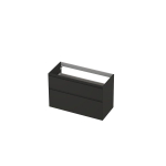 INK Wastafelonderkast - 100x45x65cm - 2 lades - greeploos - MDF lak - Antraciet mat SW693302