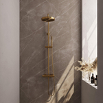 BRAUER Stripe Douche de tête thermostatique à poser - SET 01 - Douche de tête 25cm - Douchette à main avec barre - Flexible de douche - PVD doré brossé SW1434819