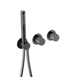 Hotbath Ace Partie apparente - pour mitigeur thermostatique encastré - 2 voies - inverseur - douchette à main - flexible de douche - Noir poli PVD SW1117639