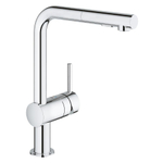 Grohe Minta Keukenkraan - hoog - uittrekbare l uitloop - 2 straalsoorten - chroom 0467945