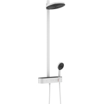 Hansgrohe Pulsify S ensemble de douche pluie apparent – douche de tête Ø 26 cm – douchette ronde 3 jets – barre de douche 105 cm – blanc mat SW651110