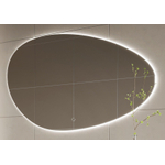 H&R Badmeubelen miroir – forme organique – 100 x 65 cm – LED indirecte tout autour – version droite – Argent SW1111425