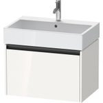 Duravit ketho meuble 2 vasques avec 1 tiroir 68.4x46x44cm avec poignée anthracite blanc brillant SW771781