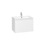 Crosswater Vergo ensemble de meubles de salle de bain - 69.8x47.6x45.5cm - 1 vasque en marbre minéral - blanc 1 tiroir - blanc mat SW911005