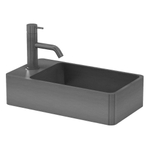 Qisani Vanity Lave-mains 22x40x10cm avec 1 trou pour robinetterie et bonde Gunmetal SW203620