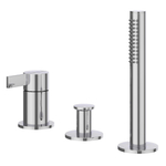 IVY Pact Combinaison pour bord de baignoire - 3 voies - mitigeur - douchette extractible - sans bec - Chrome SW1031159