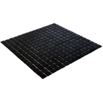 La Mosaic Factory Amsterdam carreau mosaïque - 32,2x32,2cm - carrelage mural et de sol - Carré - Verre Noir Noir Mat SW62096