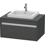 Duravit Ketho Wastafelonderkast 80x55.5x42.6cm 1 lade Standaard greep met softclose spaanplaat Grafiet Mat 0300553