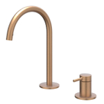 IVY Bond Mitigeur de lavabo - 2 trous - montage sur plage - bec - coldstart - Cuivre mat brossé PVD SW1030759