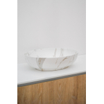 Riho Marmic Oval Vasque à poser 52x39.5x13cm Céramique Ovale aspect marbre blanc mat SW760809
