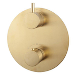 Wiesbaden Caral élément de finition rond thermostat encastré 2 voies laiton brossé PVD SW445712