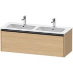 Duravit Ketho.2 Wastafelonderbouwkast - met 1 lade - voor dubbele wastafel - 128x48x44cm - met greep antraciet - natuur eiken mat SW772238