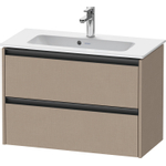 Duravit Ketho.2 Wastafelonderbouwkast - met 2 laden - 81x39x54.9cm - met grepen antraciet - linnen mat SW773063